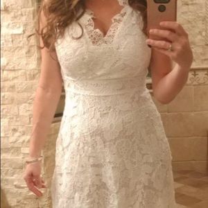 White Lace Cocktail Bridal Shower Dress